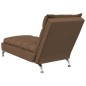 Chaise lounge de massagem com almofadões tecido castanho