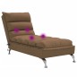 Chaise lounge de massagem com almofadões tecido castanho