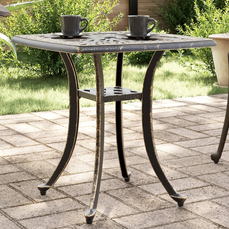 Mesa de jardim 53x53x53 cm alumínio fundido bronze-Mesas de jardim-Home Retail