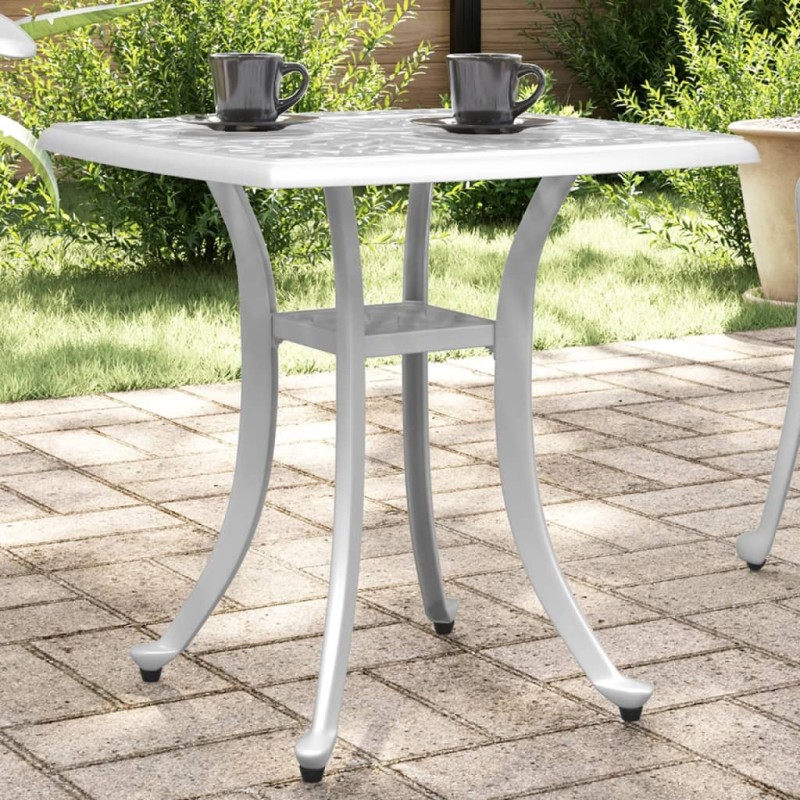 Mesa de jardim 53x53x53 cm alumínio fundido branco-Mesas de jardim-Home Retail