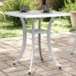 Mesa de jardim 53x53x53 cm alumínio fundido branco