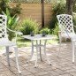 Mesa de jardim 53x53x53 cm alumínio fundido branco