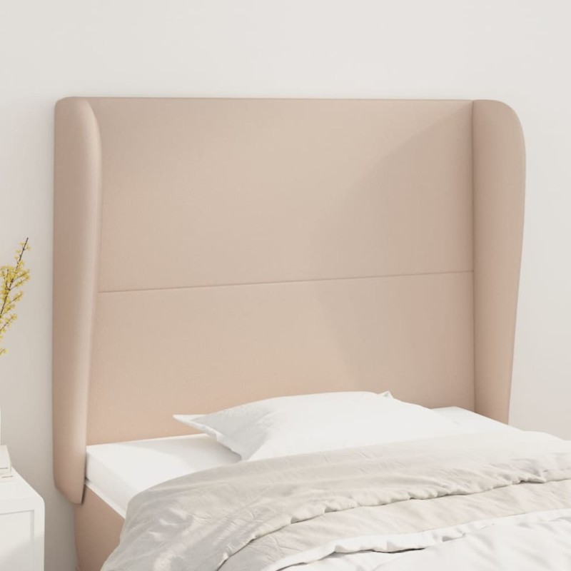 Cabeceira cama c/ abas couro artif. 93x23x118/128 cm cappuccino-Cabeceiras e estribos de camas-Home Retail