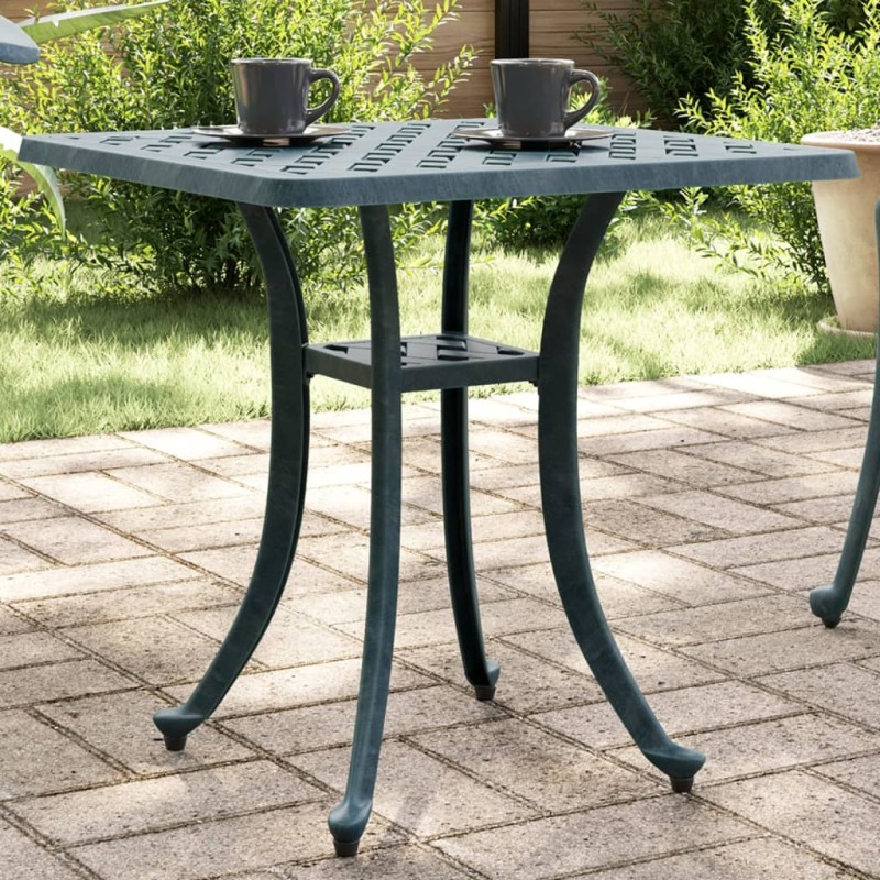 Mesa de jardim 53x53x53 cm alumínio fundido verde-Mesas de jardim-Home Retail