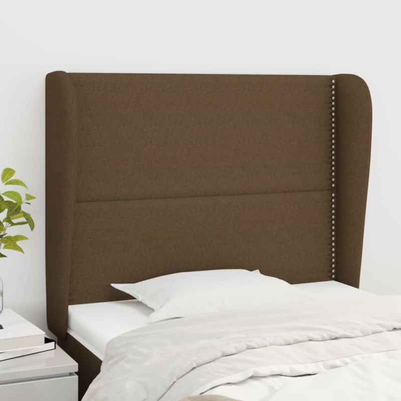 Cabeceira cama c/ abas tecido 103x23x118/128 cm castanho-escuro-Cabeceiras e estribos de camas-Home Retail