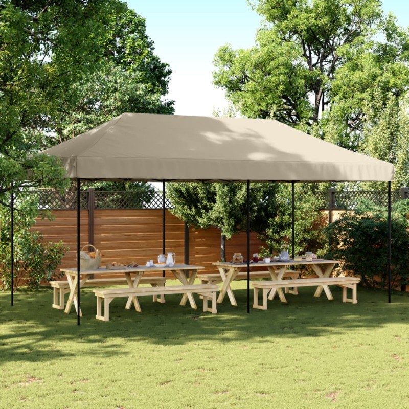 Tenda p/ festas pop-up dobrável 580x292x315cm cinza-acastanhado-Toldos e gazebos-Home Retail