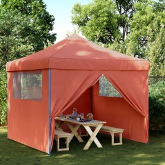 Tenda p/ festas pop-up dobrável 4 paredes laterais terracotta