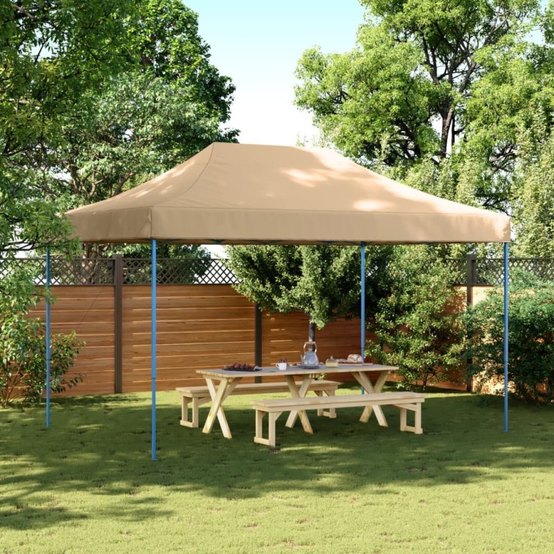 Tenda para festas pop-up dobrável 440x292x315 cm bege-Toldos e gazebos-Home Retail