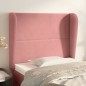 Cabeceira cama c/ abas veludo 103x23x118/128 cm rosa