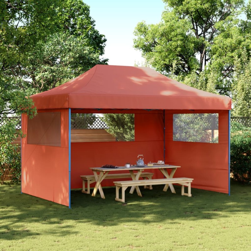 Tenda p/ festas pop-up dobrável 3 paredes laterais terracotta-Toldos e gazebos-Home Retail