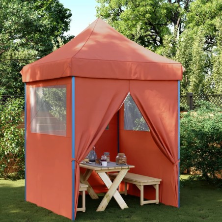 Tenda p/ festas pop-up dobrável 4 paredes laterais terracotta