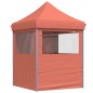 Tenda p/ festas pop-up dobrável 4 paredes laterais terracotta