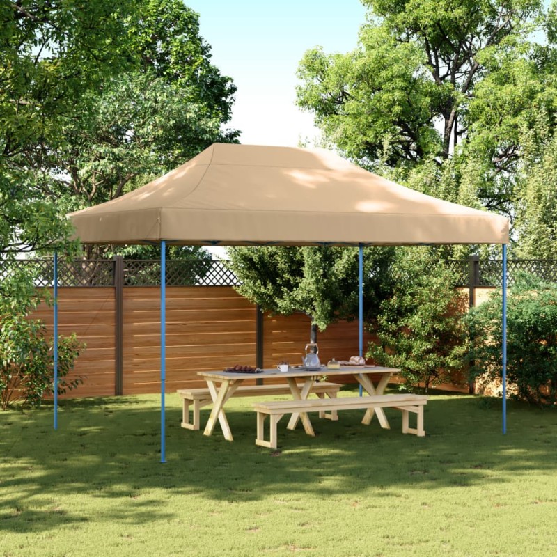 Tenda para festas pop-up dobrável 410x279x315 cm bege-Toldos e gazebos-Home Retail