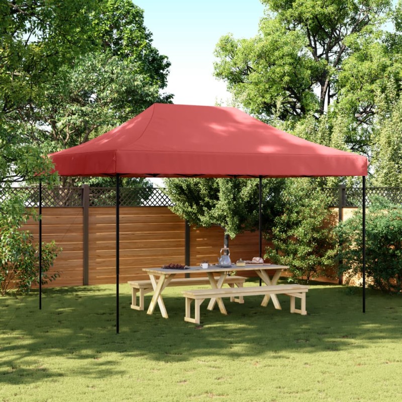 Tenda para festas pop-up dobrável 410x279x315 cm bordô-Toldos e gazebos-Home Retail