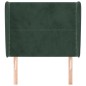 Cabeceira de cama c/ abas veludo 83x23x118/128 cm verde-escuro