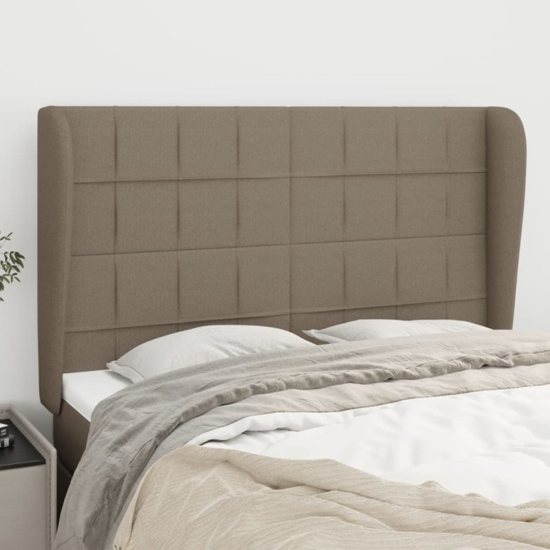 Cabeceira cama abas tecido 147x23x118/128 cm cinza-acastanhado-Cabeceiras e estribos de camas-Home Retail