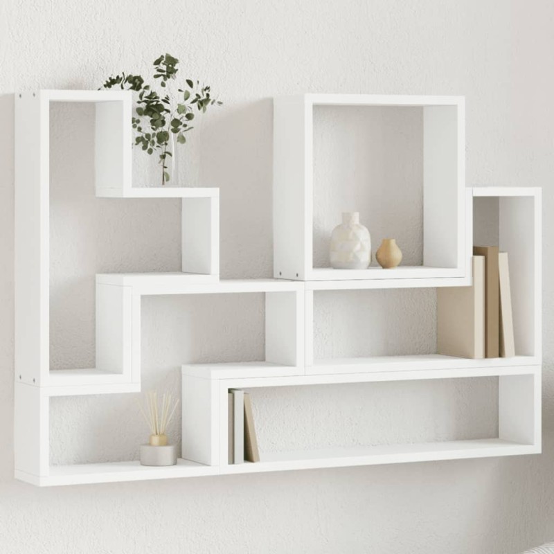 Estante de parede 96x12x64 cm contraplacado branco-Prateleiras-Home Retail