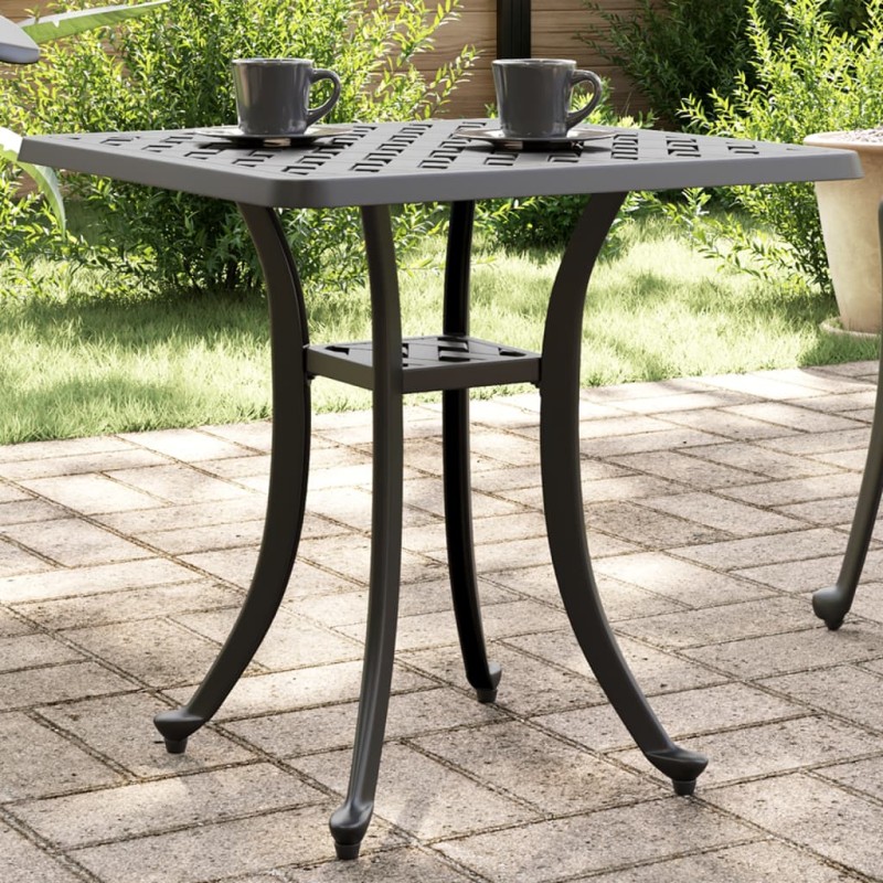 Mesa de jardim 53x53x53 cm alumínio fundido preto-Mesas de jardim-Home Retail