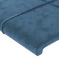 Cabeceira cama c/ abas veludo 147x23x118/128 cm azul-escuro