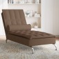 Chaise lounge de massagem com rolo tecido castanho