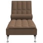 Chaise lounge de massagem com rolo tecido castanho