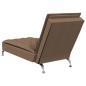 Chaise lounge de massagem com rolo tecido castanho