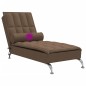 Chaise lounge de massagem com rolo tecido castanho