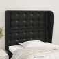 Cabeceira de cama c/ abas couro artif. 93x23x118/128 cm preto