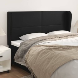 Cabeceira de cama c/ abas couro artif. 203x23x118/128 cm preto