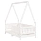 Estrutura de cama infantil 70x140 cm pinho maciço branco