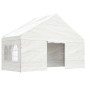 Gazebo com telhado 8,92x5,88x3,75 m polietileno branco