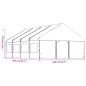 Gazebo com telhado 8,92x5,88x3,75 m polietileno branco