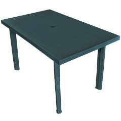 Mesa de jardim 126x76x72 cm plástico verde