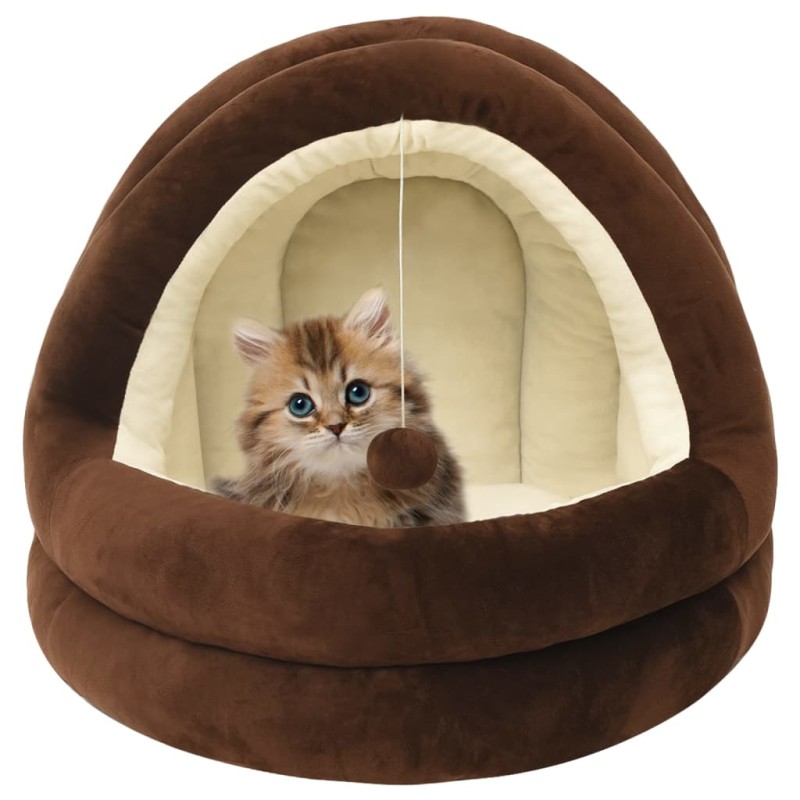 Cama para gatos 50x50x45 cm castanho e creme-Ninhos para gatos-Home Retail