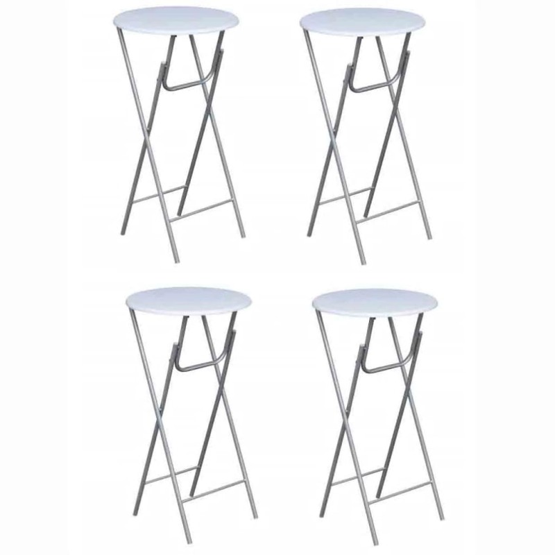 Mesas de bar 4 pcs com tampo MDF branco-Mesas dobráveis-Home Retail