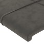 Cabeceira cama c/ abas veludo 183x23x118/128 cm cinzento-escuro