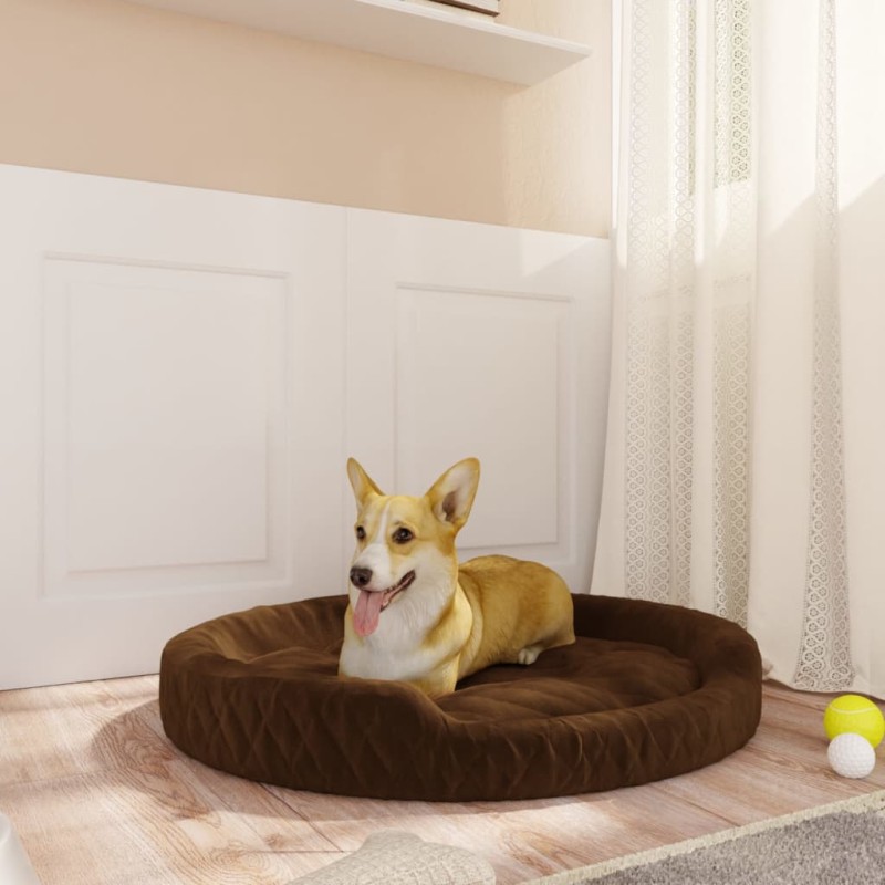 Cama para cães 90x70x23 cm pelúcia castanho-Ninhos para cães-Home Retail