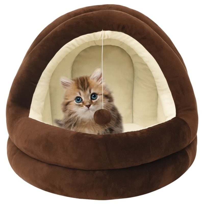 Cama para gatos 40x40x35 cm castanho e creme-Ninhos para gatos-Home Retail