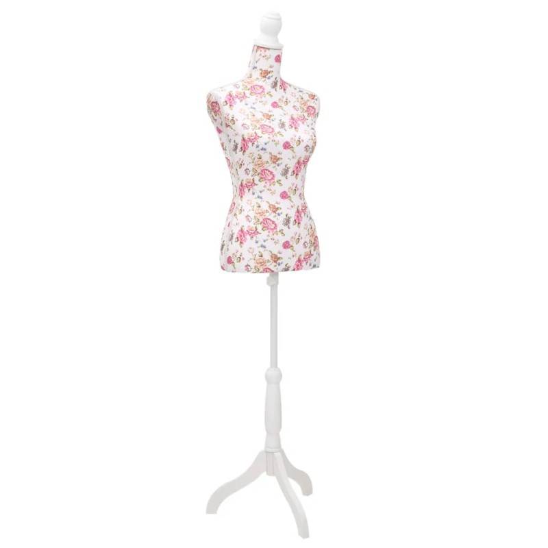 Busto manequim de senhora algodão branco e rosa-Manequim suporte de roupas-Home Retail