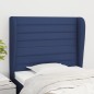 Cabeceira de cama c/ abas tecido 83x23x118/128 cm azul