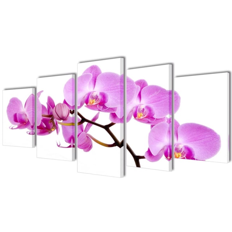 Políptico com impressão orquídea 200 x 100 cm-Pósteres, quadros e artes visuais-Home Retail