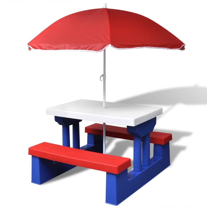 Mesa de piquenique com guarda-chuva para crianças-Mesas de jardim-Home Retail