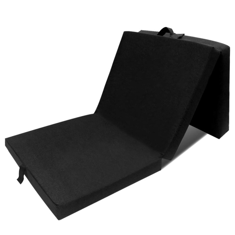 Colchão de espuma dobrável em 3 190 x 70 x 9 cm preto-Colchões-Home Retail