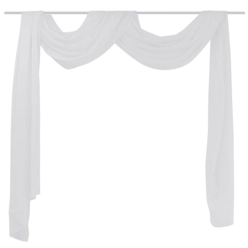 Cortina comprida em voile transparente 140 x 600 cm branco-Persianas e cortinas-Home Retail