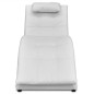 Chaise longue com almofada couro artificial branco