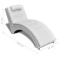 Chaise longue com almofada couro artificial branco