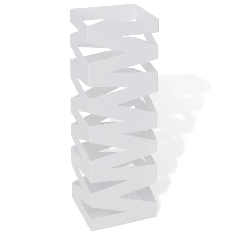 Suporte guarda-chuvas/de armazenamento quadrado branco aço 48,5 cm-Suportes e prateleiras para guarda-chuvas-Home Retail