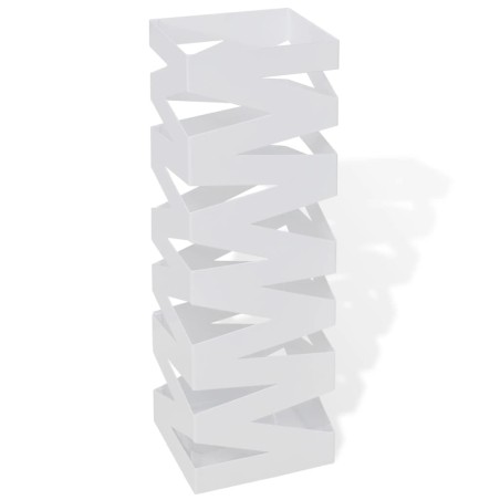 Suporte guarda-chuvas/de armazenamento quadrado branco aço 48,5 cm