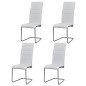 Cadeiras de jantar cantilever 4 pcs couro artificial branco