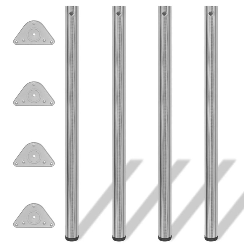 Pernas de mesa ajustáveis ​​em altura, 4 pcs, 1100 mm, níquel escovado-Pernas de mesa-Home Retail